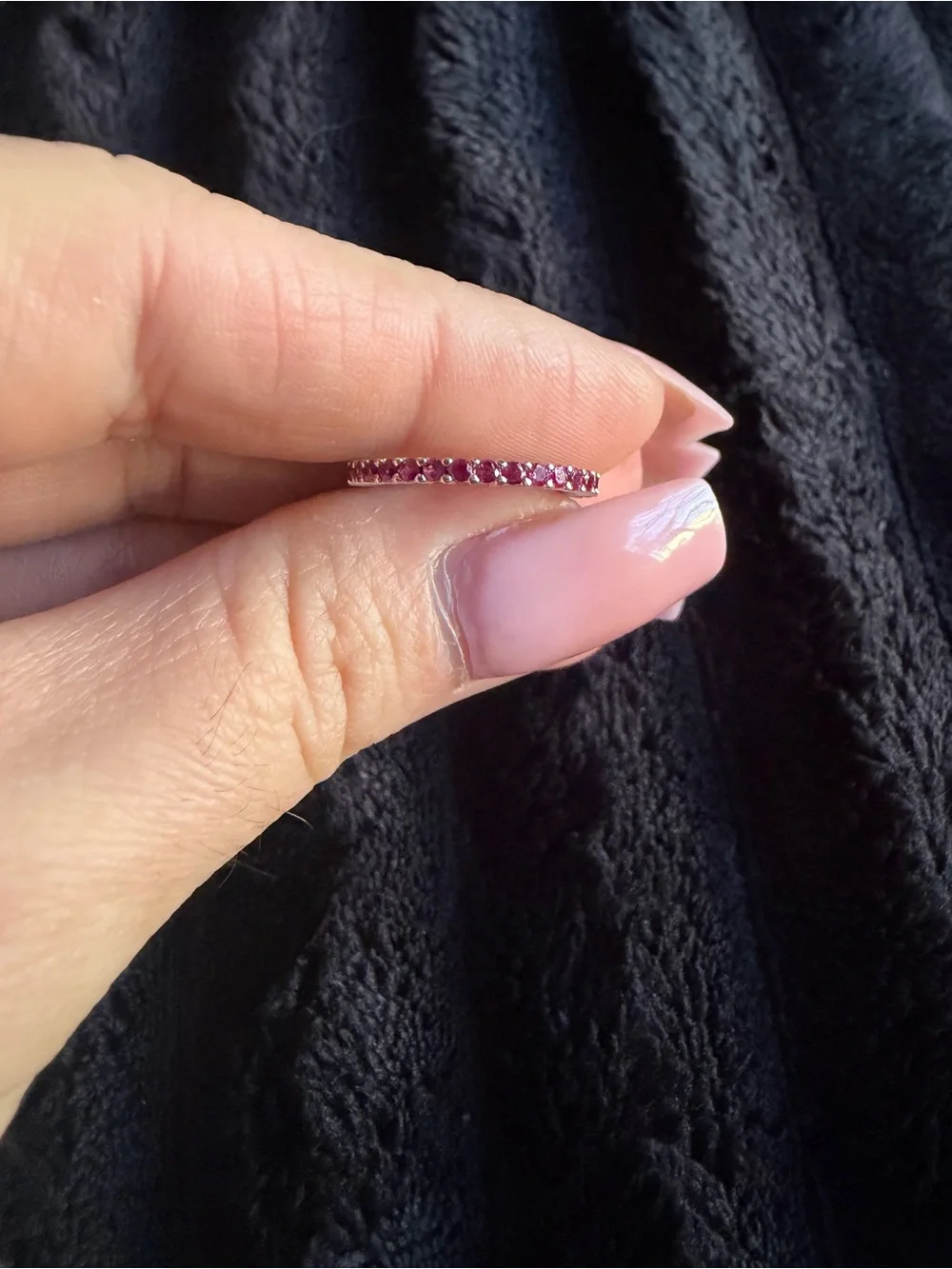 925 Sterling Silver Ruby Infiniti ring with size 5